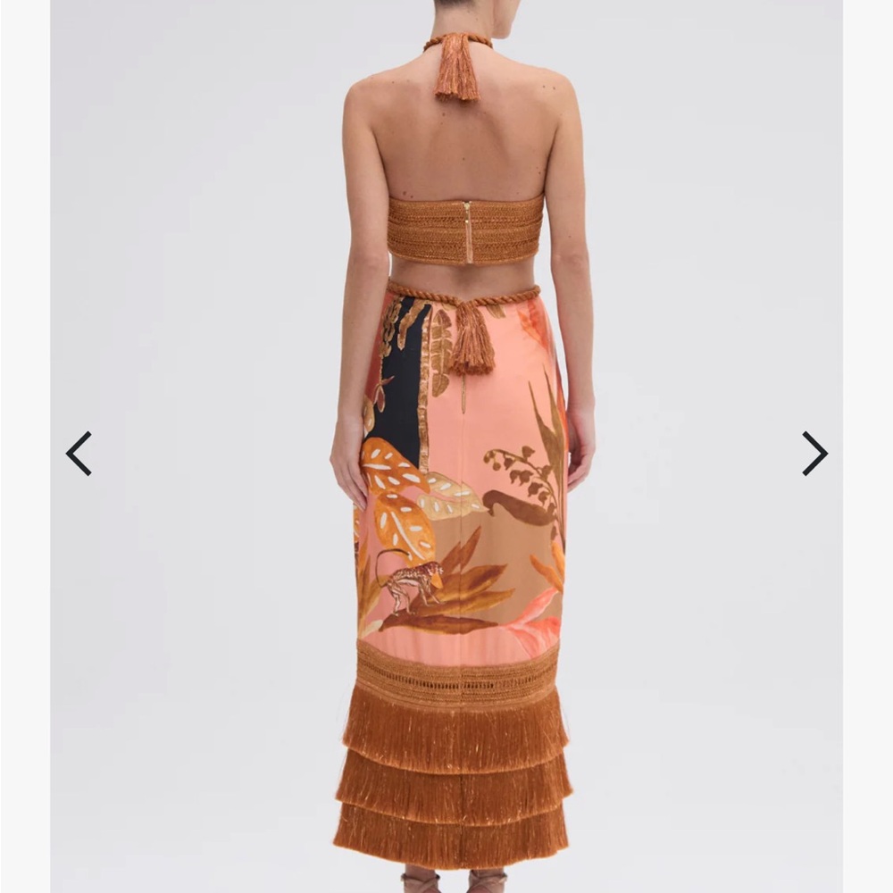 PatBo bananier CUT OUT MIDI DRESS with fringe XS (2) - Picture 3 of 5